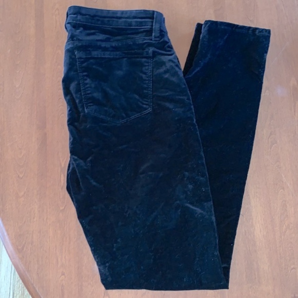 J Brand black velvet super skinny jean pants 32